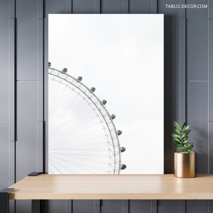 تابلو مینیمال چرخ و فلک سیاه و سفید Black and white carousel