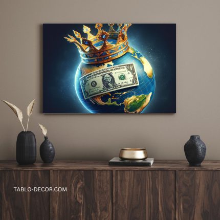تابلو دلار و کره زمین The dollar and the planet