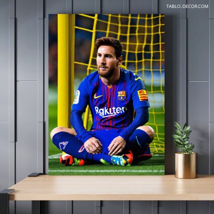 تابلو دکوراتیو مسی در زمین فوتبال Messi on the football field