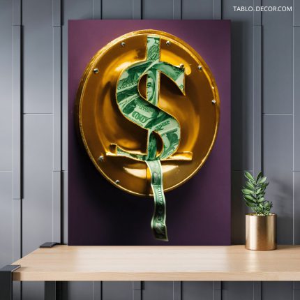 تابلو دکوراتیو مدرن دلار dollar