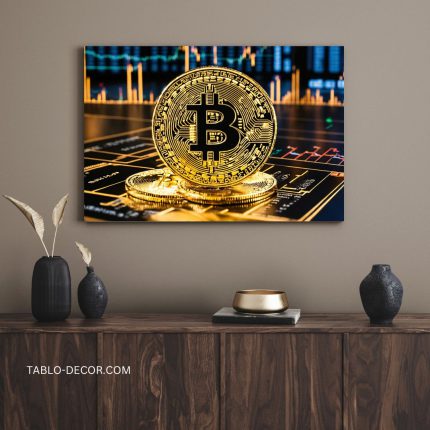 تابلو دکوراتیو مدرن بیت کوین Bitcoin