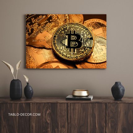 تابلو بیت کوین طرح مدرن هنری Bitcoin Modern Art Design