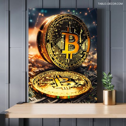 تابلو دکوراتیو بیت کوین شیک Stylish Bitcoin Decor