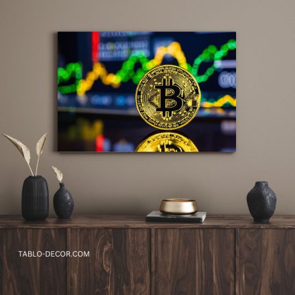 تابلو دکوراتیو مدرن بیت کوین Modern Bitcoin Decor