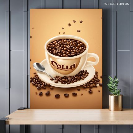 تابلو قهوه با طرح دانه قهوه Coffee with coffee bean design