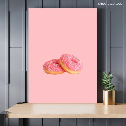 تابلو پینترستی دونات صورتی رنگ Pinterest Pink Donut