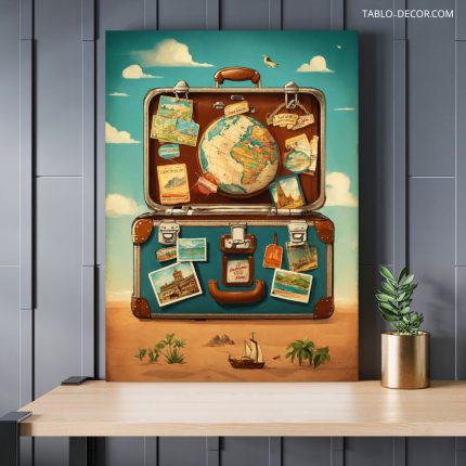 تابلو آژانس مسافرتی با طرح چمدان Travel agency with suitcase design