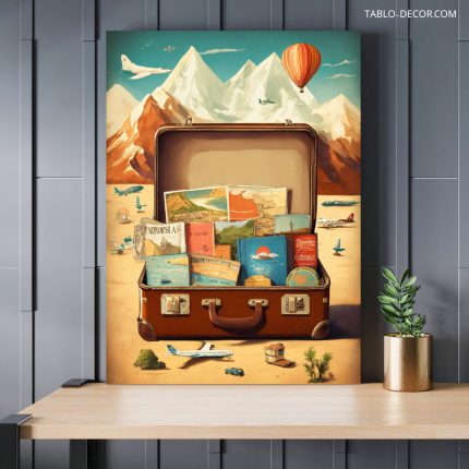 تابلو آژانس مسافرتی با طرح چمدان Travel agency with suitcase design