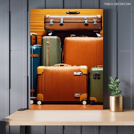تابلو آژانس مسافرتی با طرح چمدان Travel agency with suitcase design