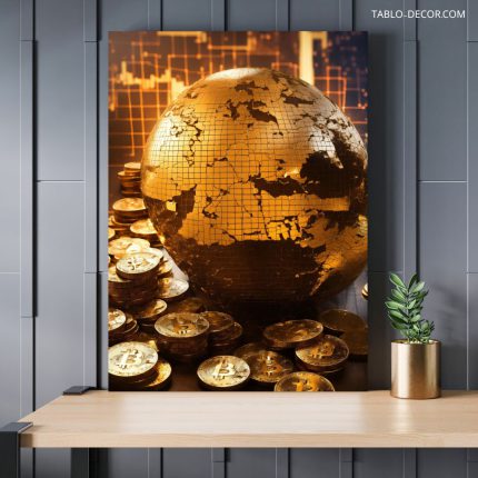 تابلو ترید طلایی رنگ Golden trade