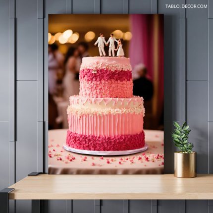 تابلو کیک صورتی pink cake