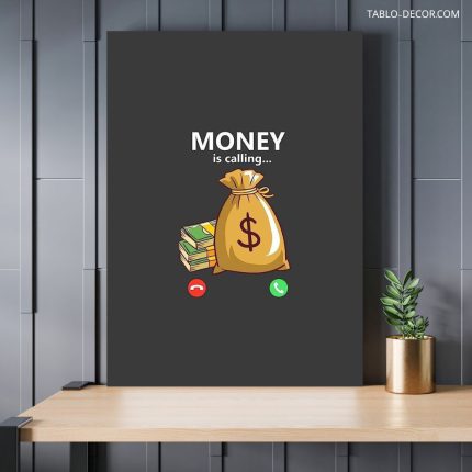 تابلو دلار های با متن Money is calling