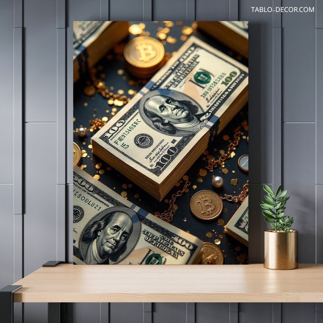 TD 4591 jpg تابلو اسکناس دلار Dollar bill