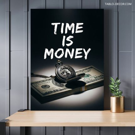 تابلو دلار با متن Time is money