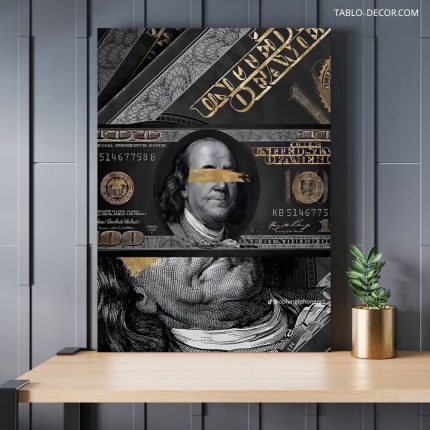 تابلو دلار مشکی طلایی Black gold dollar