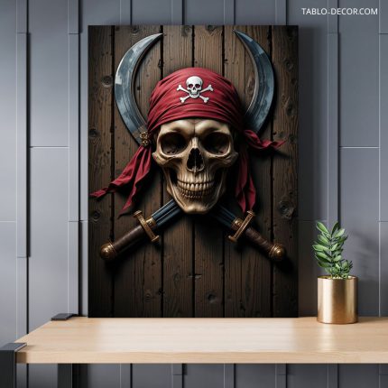 تابلو دکوراتیو اسکلت دزد دریایی Pirate skeleton