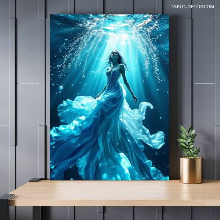 تابلو پری دریایی زیر آب Underwater mermaid