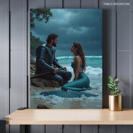 تابلو پری دریایی لب ساحل Mermaid on the beach