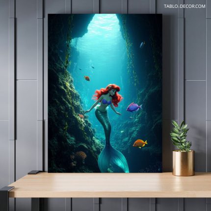 تابلو پری دریایی با سبک کارتونی Cartoon style mermaid