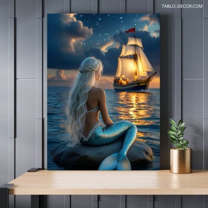 تابلو دکوراتیو پری دریایی تنها Lonely mermaid