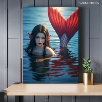 تابلو پری دریایی با سبک کارتونی Cartoon style mermaid