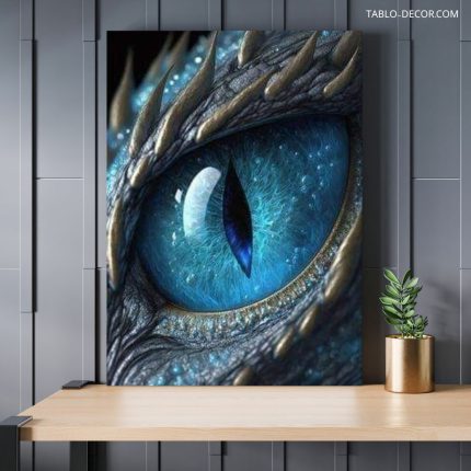 تابلو چشمان آبی اژدها Blue dragon eyes