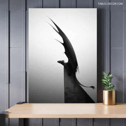 تابلو دکوراتیو مدرن اژدهای بالدار Modern Winged Dragon