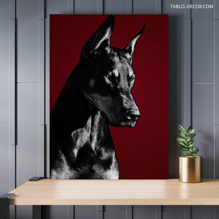 تابلو سگ با بک گراند رنگی Dog with colored background
