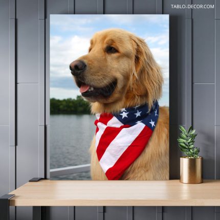 تابلو دکوراتیو مدرن سگ گلدن golden dog